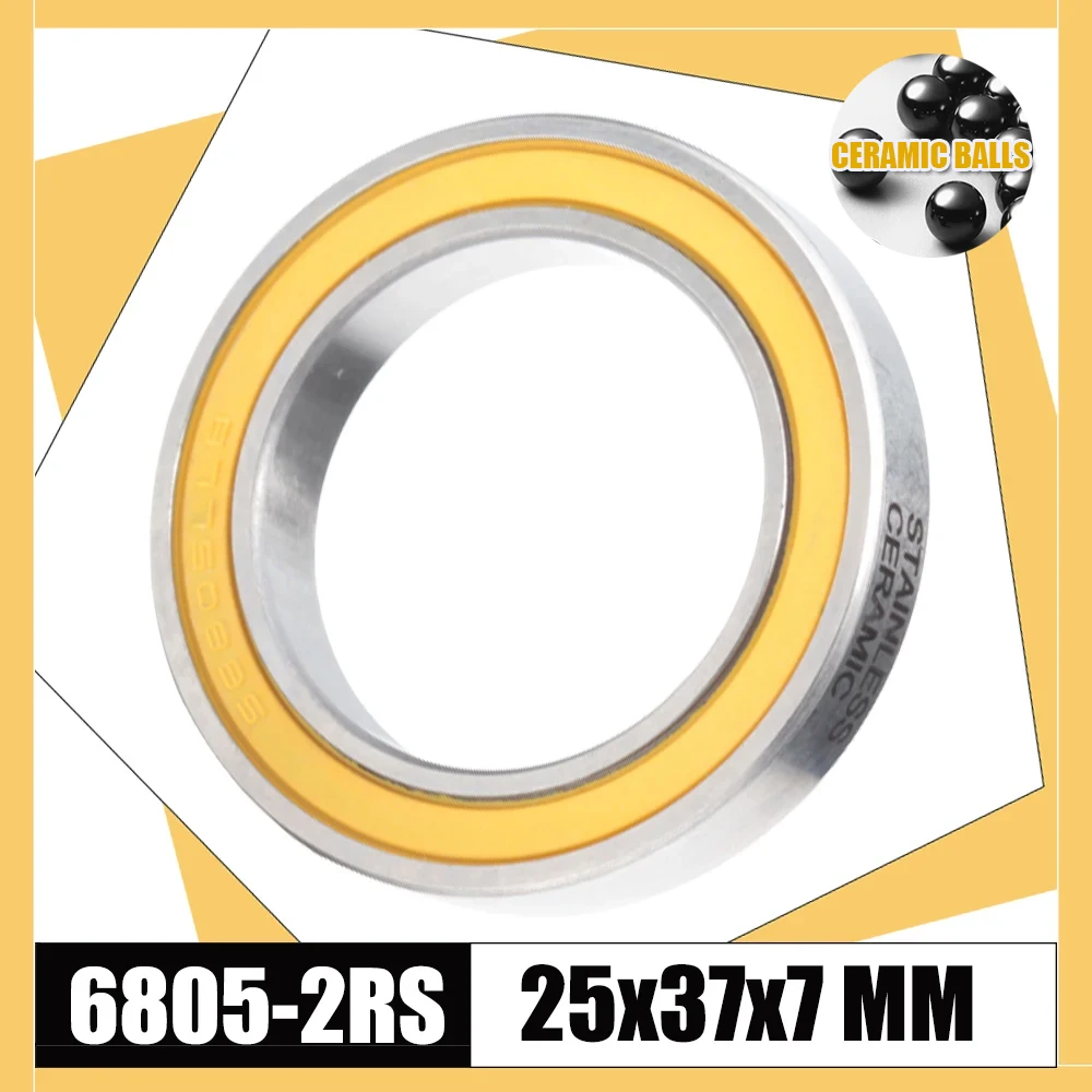 6805-2RS Edelstahl-Lager 25*37*7 mm (1 Stück) ABEC-3 Fahrrad BB Tretlager 25 37 7 Keramik-Kugellager 6805 RS 2RS Image