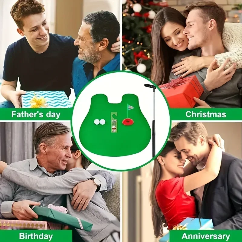 1 Set lustige Toilette Golf Mini Golf Putting Green Set – Toilette Freizeit Unterhaltung Sport Badezimmer Indoor-Sportspiel für Erwachsene