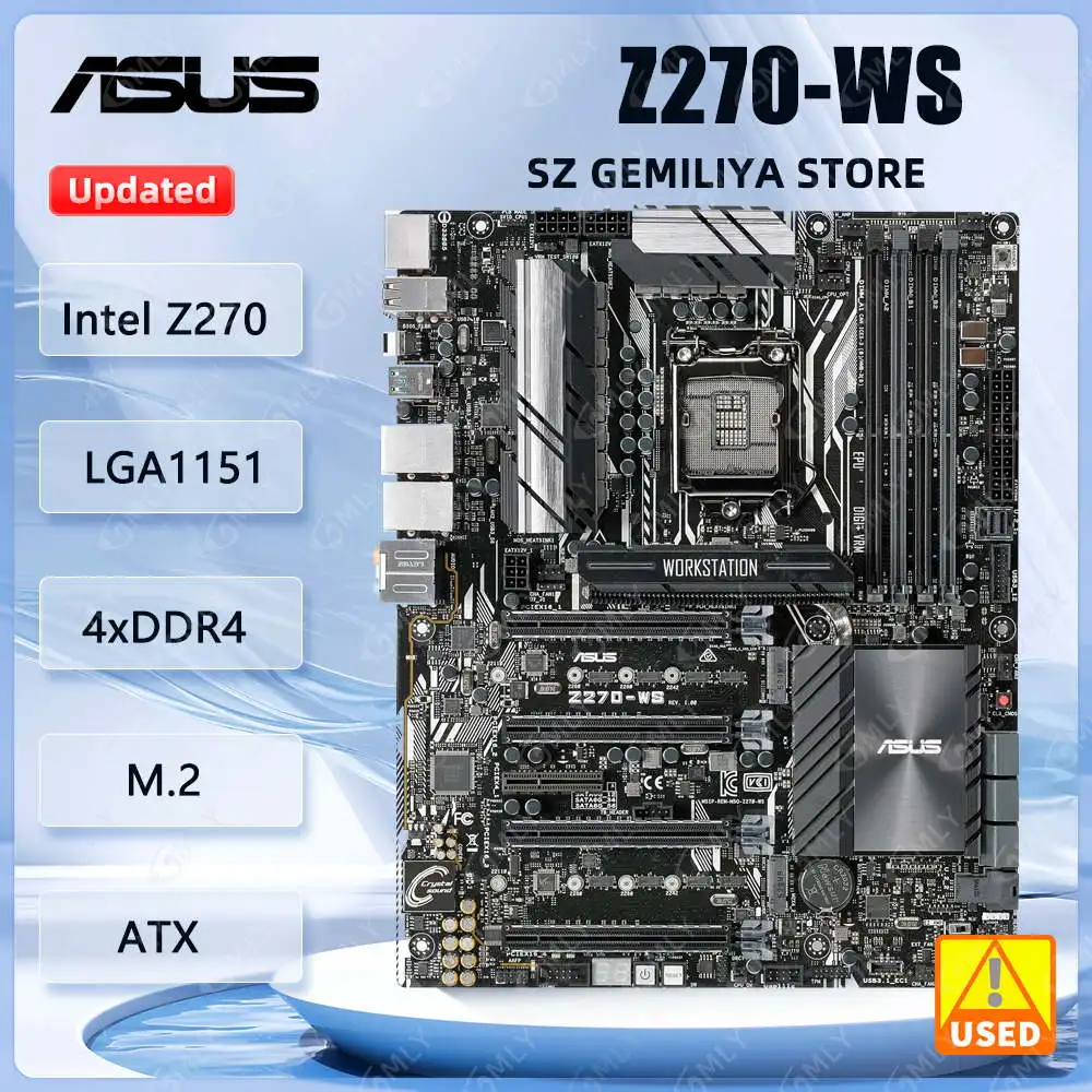ASUS Z270-WS Server-Motherboard Intel Intel Z270 LGA 1151 DDR4 3866 MHz ATX-Unterstützung Core i3-6320 6400 7600 7700 G4560 6100 CPU Image
