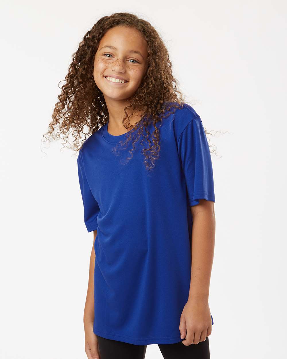 AllPro 48000Y Youth Pro-Lock Performance T-Shirt in Royal Blue size Small | Polyester