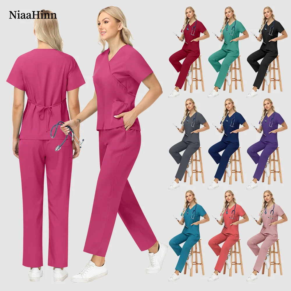 Niaahinn Großhandel Krankenschwester Uniformen Anzug Dental Krankenhaus Arzt Uniformen Sets Beauty Spa Uniformen Krankenpflege Artikel Scrubs Arbeitskleidung Image
