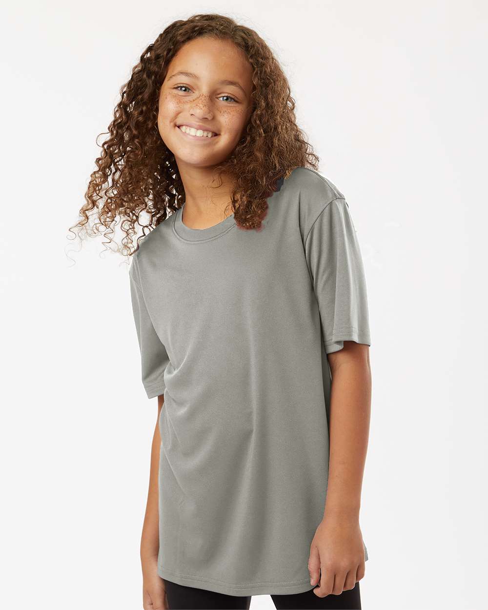 AllPro 48000Y Youth Pro-Lock Performance T-Shirt in Greystone size Large | Polyester