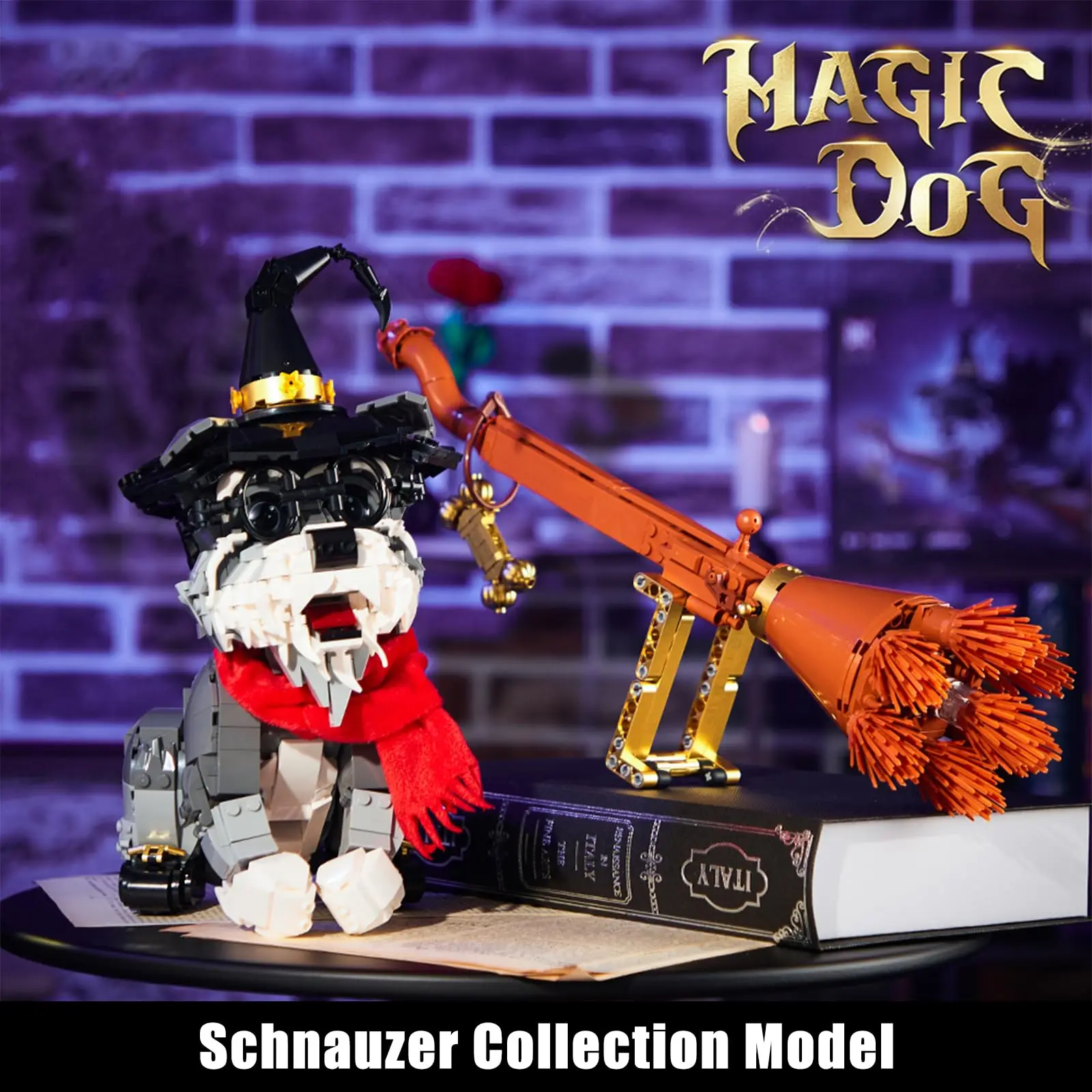 1298PCS Mini Schnauzer Magische Bausteine Modell Spielzeug Kit Kreative Beleuchtung Tier für Home Dekorationen Geschenke für Kinder Jungen Image