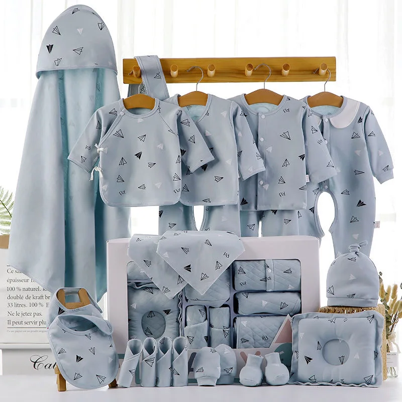 18/22 pièces nouveau-né vêtements bébé cadeau pur coton bébé ensemble 0-6 mois automne et hiver enfants vêtements costume unisexe sans boîte