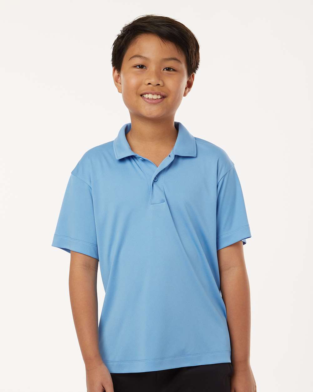 AllPro 41800Y Youth Pro-Lock Performance Polo Shirt in Carolina Blue size Medium | Polyester