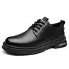 Herren Outdoor Casual Lederschuhe Papa Big Head Lederschuhe Schnürfreie Retro Herrenschuhe Trendige Low-Top-Arbeitsschuhe mit weichem Boden