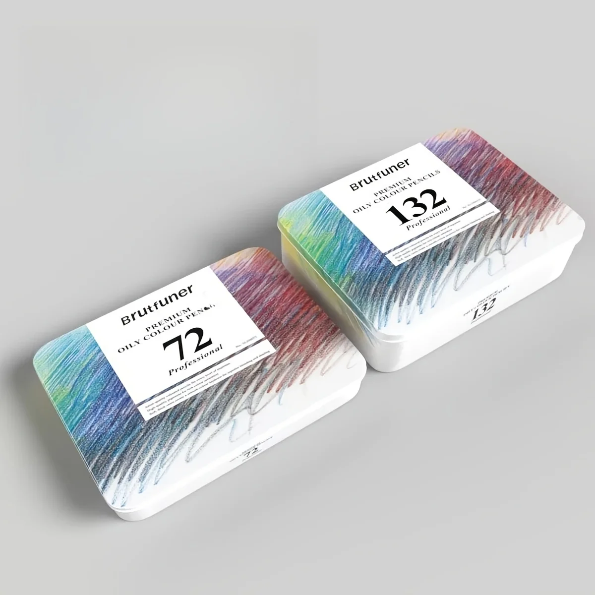 Professionelles Buntstifte-Set in Blechdose, 72/132 Farben für Malbücher für Erwachsene, hochwertige weiche Kerne mit lebendigen Farben Image