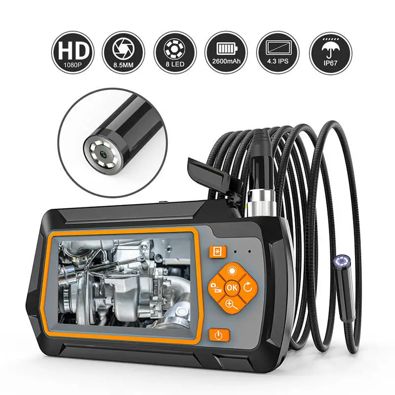 GUANMOU Industrie-Endoskopkamera 4,3 Zoll HD 1080P Autoinspektionsendoskop unterstützt Foto-Snap- und Videoaufzeichnung Image