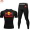 Red Bull Uomo Camicie a compressione Set di abbigliamento sportivo Palestra Corsa Abbigliamento sportivo T-shirt attillata Lycra Legging Atletica leggera Fitness RashGuard