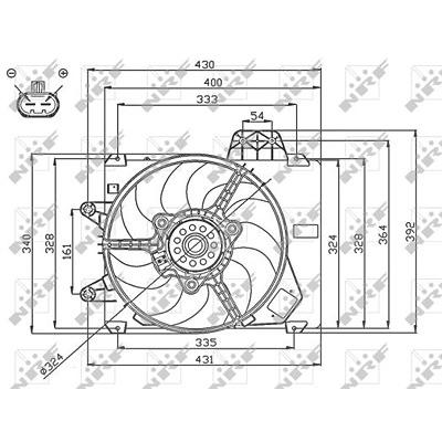 Nrf Lüfter, Motorkühlung [Hersteller-Nr. 47750] für Fiat Image