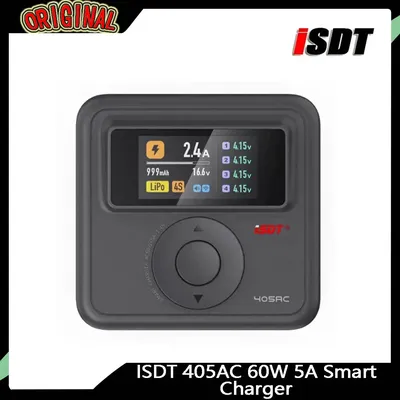 ISDT 405AC 60W 5A Smart Charger (XT60) – Unterstützt 1-4S LiFe/LiHv/LiPo, 1-7S Pb, 1-12S NiMH/Cd-Batterien
