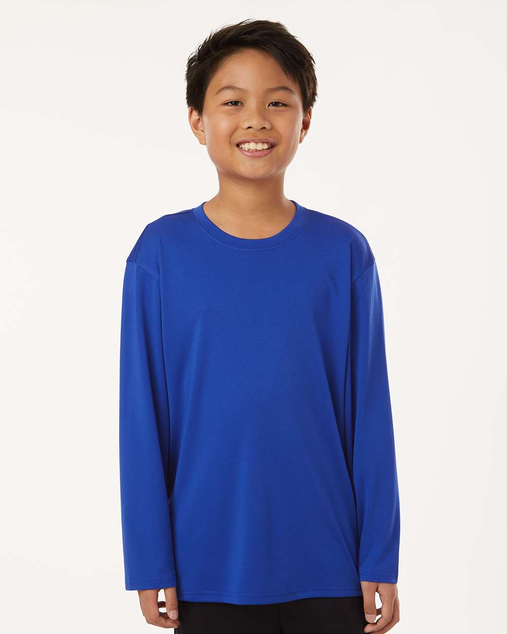 AllPro 48400Y Youth Pro-Lock Performance Long Sleeve T-Shirt in Royal Blue size Small | Polyester