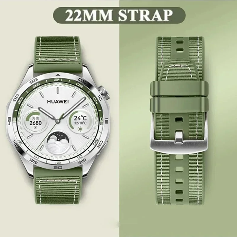 22 mm Nylon-Uhrenarmbänder für Huawei Watch Silikonband GT 5 46 mm Uhr 4 Pro GT 4 3 2 Pro Samsung Galaxy 3 Gear S3 Armbänder Image