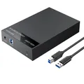 RSHTECH Custodia per disco rigido esterno USB 3.0 SATA Trasferimento dati Custodia per disco portatile Caddy HDD da 6 Gbps per SATA I/II/III da 2,5/3,5"
