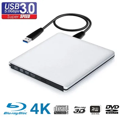 Uhd 4k Blu-ray-Brenner USB 3,0 externe optische DVD-Laufwerk Recorder BD-RE/ROM 3D Blu-ray-Player Writer Reader für Windows/Mac OS