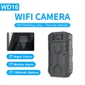 Mini telecamera HD WiFi WD16, micro telecamera IP wireless, monitor remoto, piccolo videoregistratore, allarme di movimento, visione notturna IR
