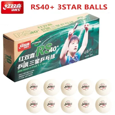 Original DHS Table Tennis Balls 10Pcs Box New Material RS40+ Pingpong Ball 2025 WTT Competition 1/2/3 Stars Table Tennis Balls