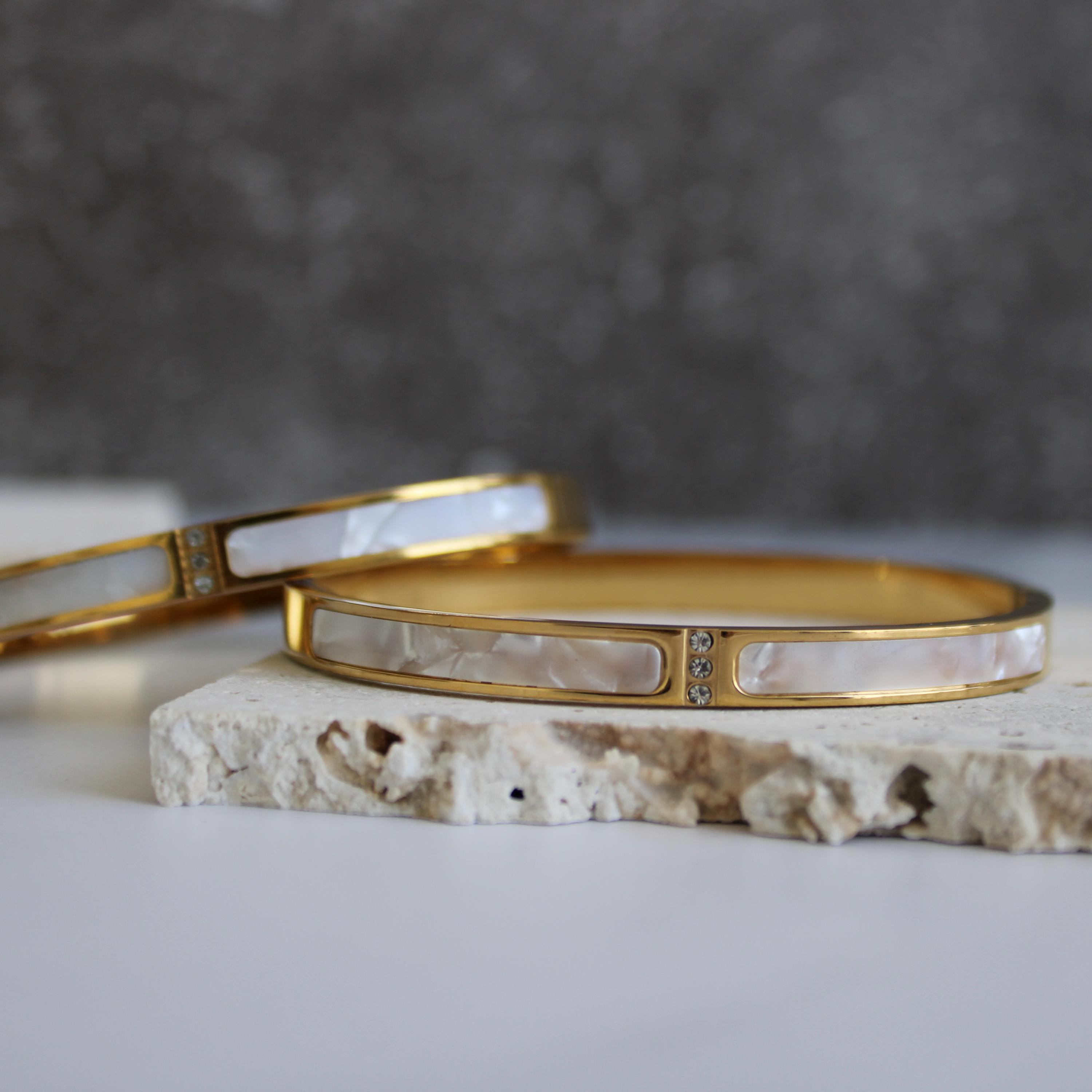 Bracciale rigido, Bracciale rigido in acciaio inossidabile placcato oro, Bracciale rigido in argento, Bracciale rigido sottile, Bracciale impilabile,