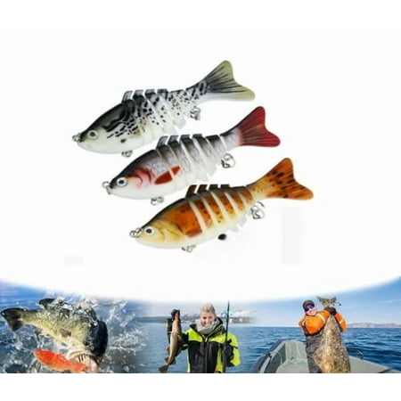 3Pack Fishing Gear - Bionic Swimming Bait Bionic Swimming Bait Robotic Fishing Lures for Freshwater 3D Bionic Swimming Lure Swims Just Like A Real Injured Bait Fish