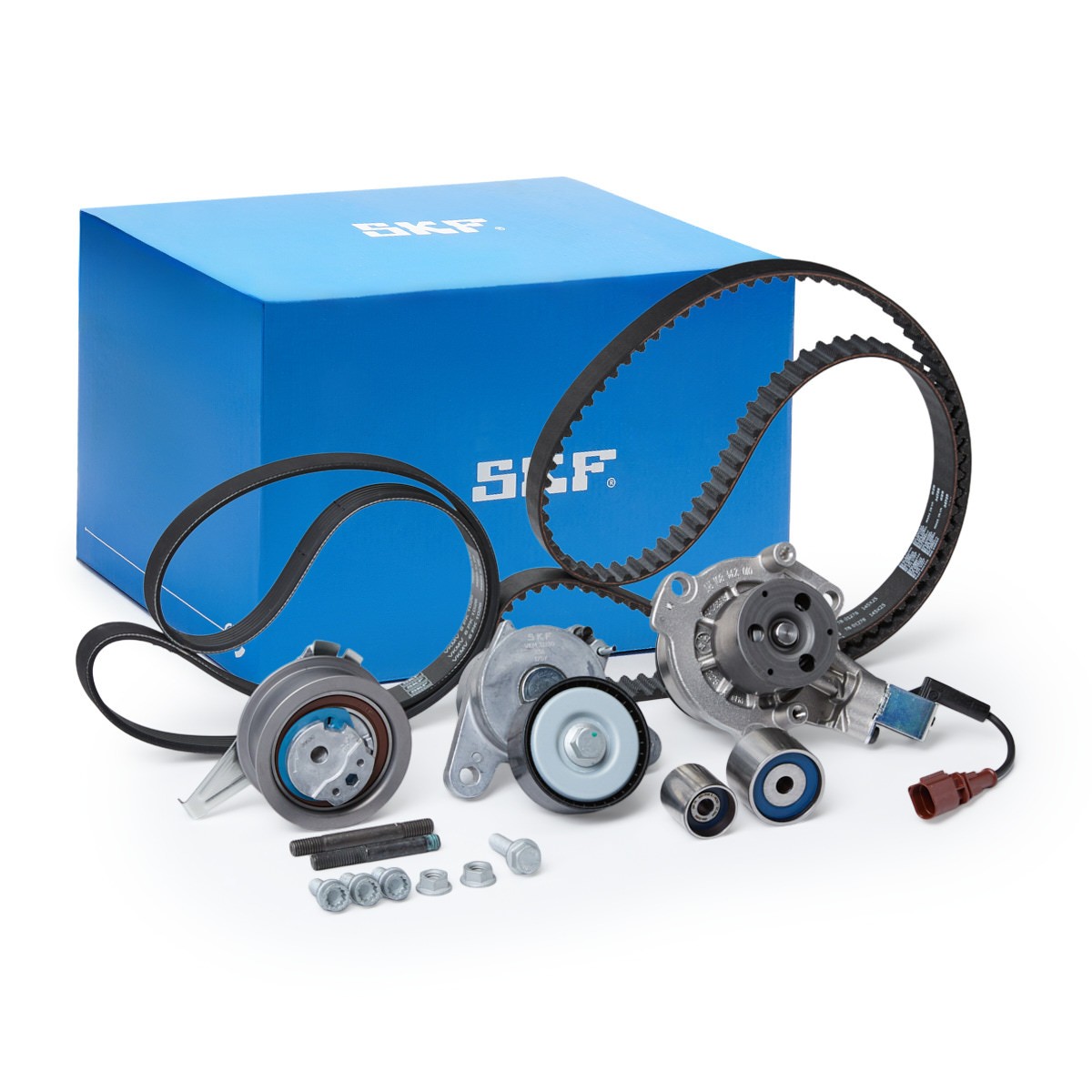 SKF Wasserpumpe + Zahnriemensatz VW,AUDI,SKODA VKMC 11001 03L109244D,04L260849AB,04L903315A Wasserpumpe + Zahnriemenkit N10609201,N10675602 Image