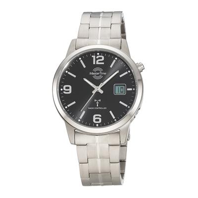 Funkuhr MASTER TIME "Expert Titan", titansilberfarben, schwarz, Armbanduhren, Herren, Quarzuhr, Armbanduhr, Herrenuhr, analog, digital Image
