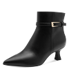 Stiefelette MARCO TOZZI, Damen, Gr. 41, schwarz, Lederimitat, unifarben, elegant, Schuhe, Abendschuh, Partyschuh mit goldfarbener Zierschnalle