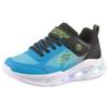 Sneaker SKECHERS "SKECHERS METEOR-LIGHTS", Kinder, Gr. 29, blau (blau, schwarz), Textil, Lederimitat, kontrastfarbene Details, sportlich, Schuhe, Klettschuh mit Blinkfunktion, Größenschablone zum Download