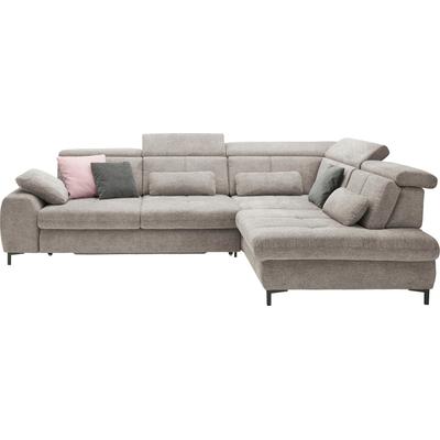 Ecksofa, famosa stone, SET ONE BY MUSTERRING, Sofas, B/H/T: 317cm x 86cm x 220cm, Flachgewebe, Armlehne links, Sitztiefenverstellung-Kopfteilverstellung-Ohne Bettfunktion-Ohne Schubkasten, 100% Polyester, Kaltschaumpolsterung, Flachgewebe, whlw. mit... Image