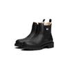 Chelseaboots TOMMY JEANS "TJW CHELSEA BOOT WL", Damen, Gr. 41, schwarz, Leder, Elastischer Einsatz, unifarben, casual, Schuhe, Blockabsatz, Stiefelette mit typischer Logoflagge