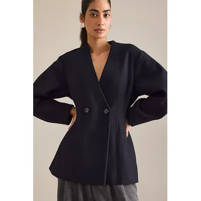 By Anthropologie Collarless Hourglass Blazer