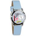 Whimsical Watches Dentist Baby Blue Leather and Silvertone Unisex Quartz Watch with White Dial Analogue Display and Multicolour Leather Strap S-0610004