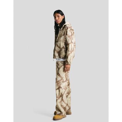 Bershka Printed Denim Jacket Men L Green