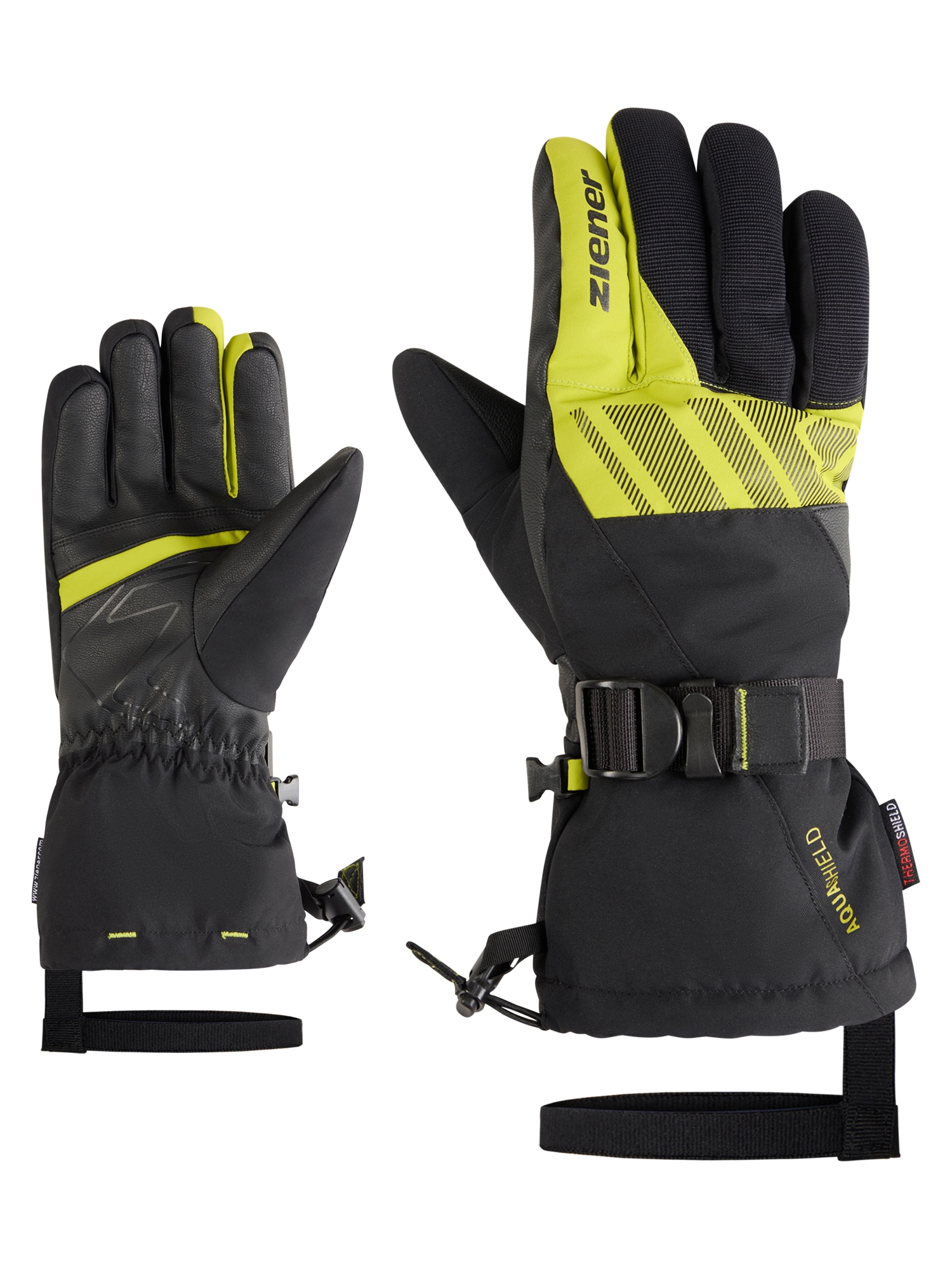 Skihandschuhe ZIENER "GHALION-Z AS glove man", Herren, Gr. 8,5, schwarz (schwarz.electric grass), Materialmix, Handschuhe Image