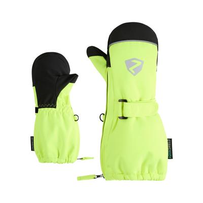 Fäustlinge ZIENER "LANUPO-Z AS MITTEN glove", Kinder, Gr. 3,5, poison gelb, Obermaterial: 100% Polyester; Innenhand: 100% Polyester; Futter: 100% Polyester; Wattierung: 100% Polyester, Handschuhe Image