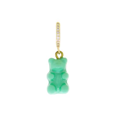 Fashionbox Single--Creole vergoldet Gummibär grün Zirkonia weiss Image