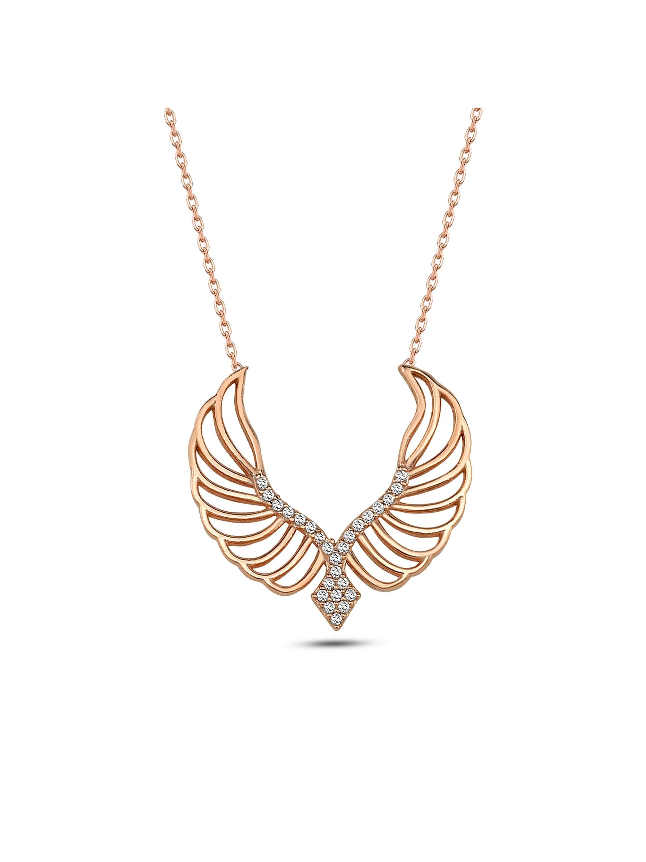 Dkeniz Anhänger mit Kette 925/- Sterling Silber rosévergoldet Modern Design Silberkette Image