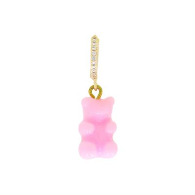 Fashionbox Single-Creole vergoldet Gummibär rosa Zirkonia weiss Image