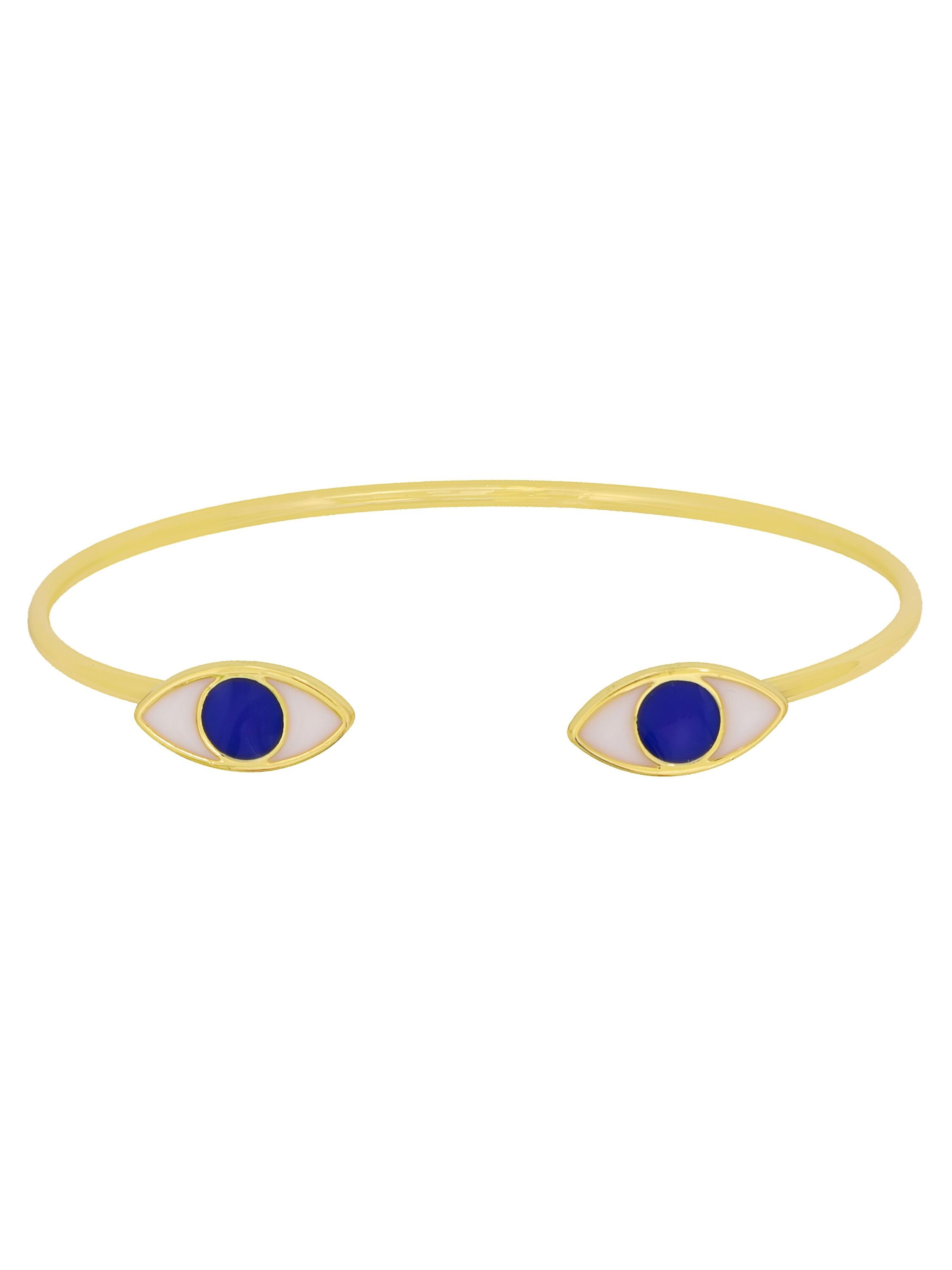 Fashionbox Armreif Messing vergoldet "Sparkle Evil Eye" blau Image
