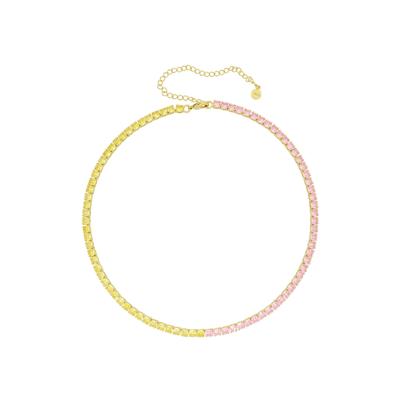 Fashionbox Collier vergoldet mit Zirkonia gelb/pink Image