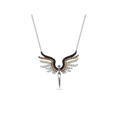 Dkeniz Anhänger mit Kette 925/- Sterling Silber Engel-Kette Image
