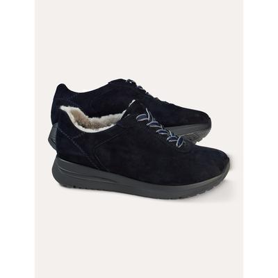Walbusch Damen Lammfell-Sneaker Blau noch offen: Muster