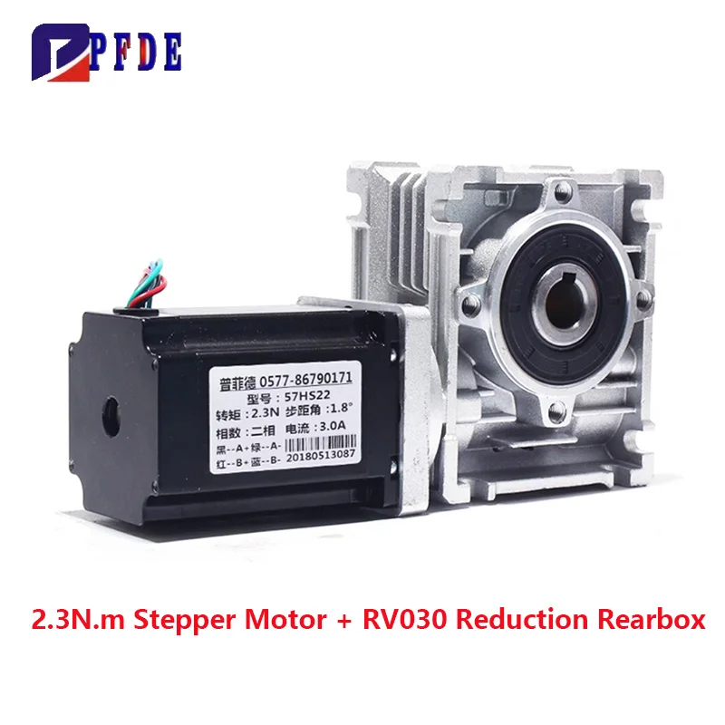 Worm Reducer RV030 Turbine Worm Gearbox with Nema 23 Stepper Motor 2.3NM DM542 DM556 driver for CNC Milling Machine 5:1 to 80:1 Image