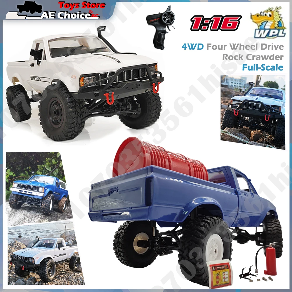 WPL C24 Full Scale RC Auto 2,4G 4WD Rock Crawler Elektrische Buggy Klettern Lkw LED Licht On-road 1/16 für Kinder Geschenke Spielzeug