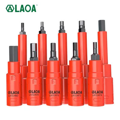 LAOA S2 Alloy Steel Insulated Hex Bit Socket Tool High Hardness Durable for Professional Mechanics