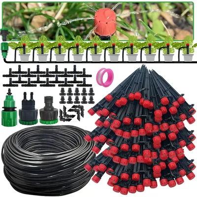 Garden Drip Irrigation 1/4'' 13cm Sprinkler Automatic Watering System Kit for Bonsai Pot Plant Flower Vegetable Greenhouse