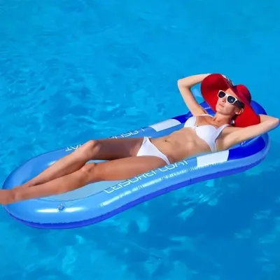 Inflatable Pool Float, Pool Floaties Lounger with Headrest, Floating Chair Raft, Portable Water Hammock, Beach Pool Party