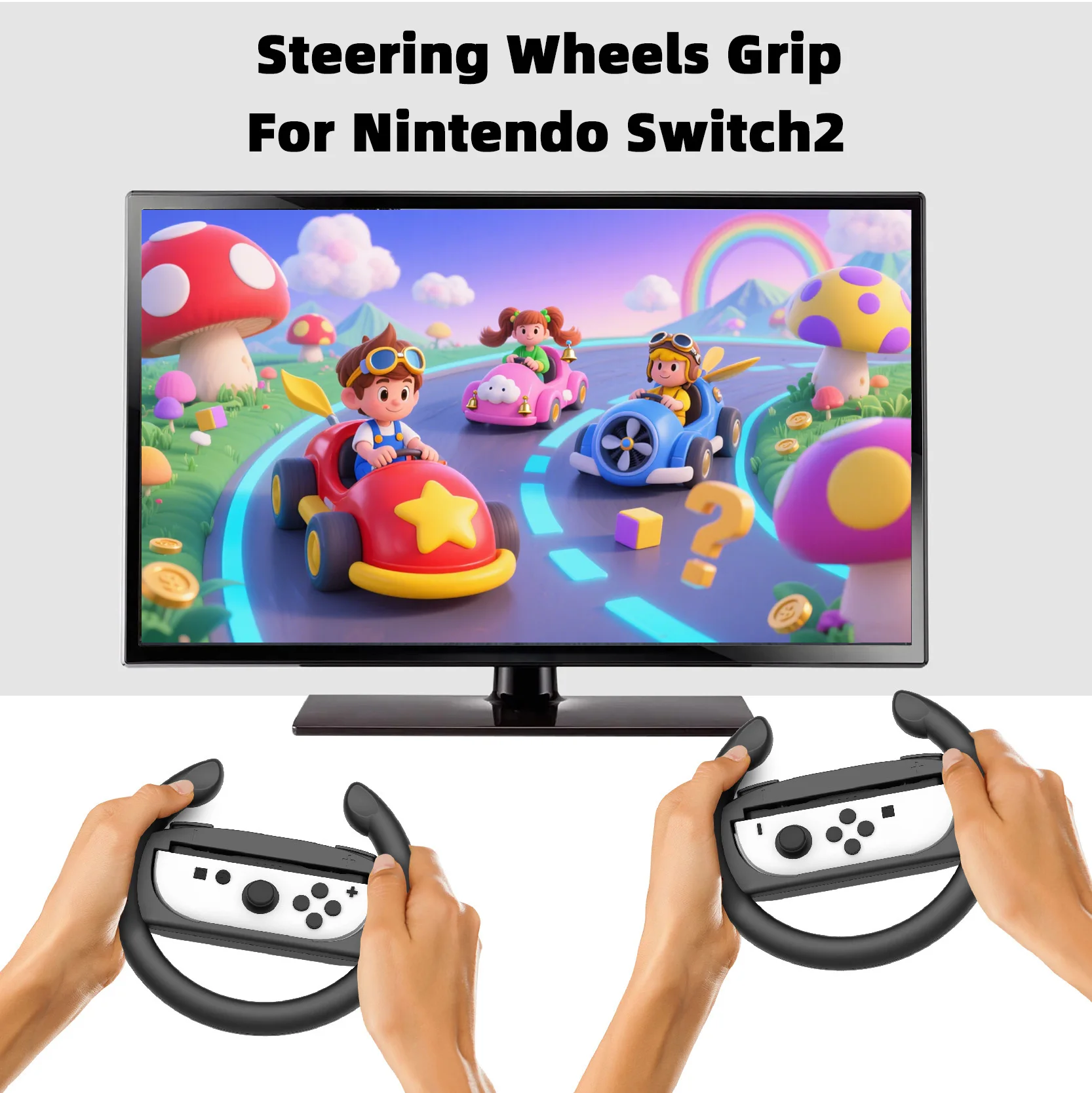 2PCS Controller Lenkrad Grip Für Switch2 2025 Mario Kart 8 Deluxe Fahren Grip Für Switch2 Joycon Racing Spiele zubehör Image