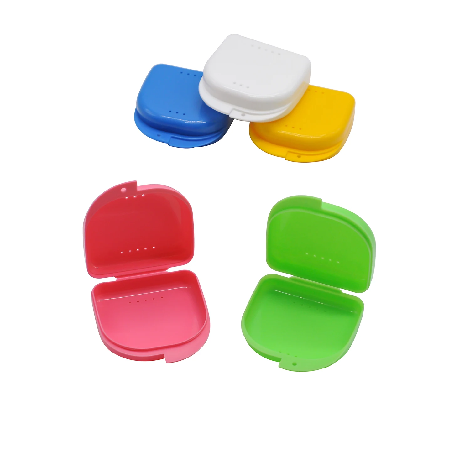 1x Prothese Tablett Box Dental Kieferorthopädische Retainer Fall Kunststoff Zähne Container Falsche Zähne Schutzhülle Für Lagerung Reinigung Image