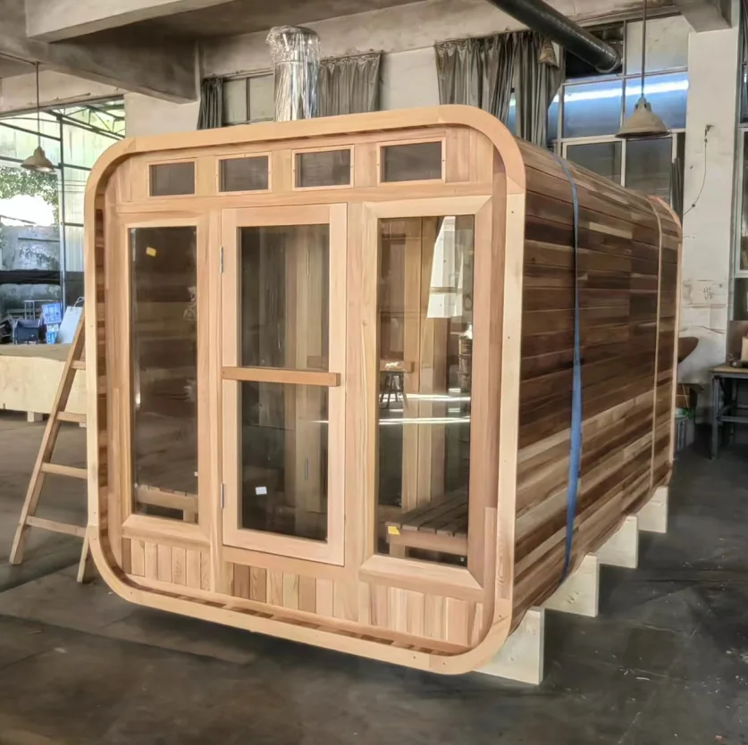 Red Cedar Cube Sauna mit vollem Sauna-Zubehör für den Außenbereich Image