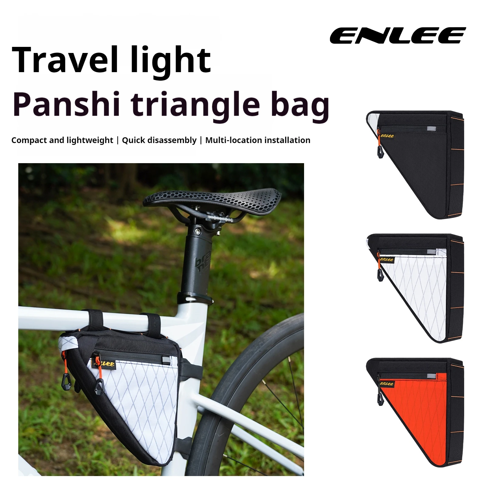 ENLEE Fahrrad Querträger Dreieck Tasche Kleine Tuch Klapp Fahrrad Lagerung Tasche Mountain Road Fahrrad Werkzeug Tasche Image